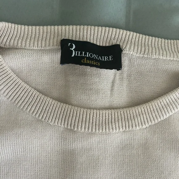 Billionaire Italian Couture Knit Light Beige Jumper Long Sleeve Men Size XL Sweaters